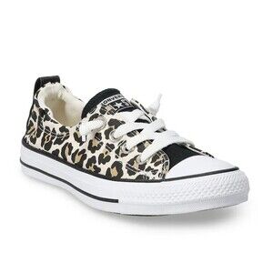New Converse Womens 6.5 Chuck Taylor All Star Sneakers Shoreline Slip Leopard